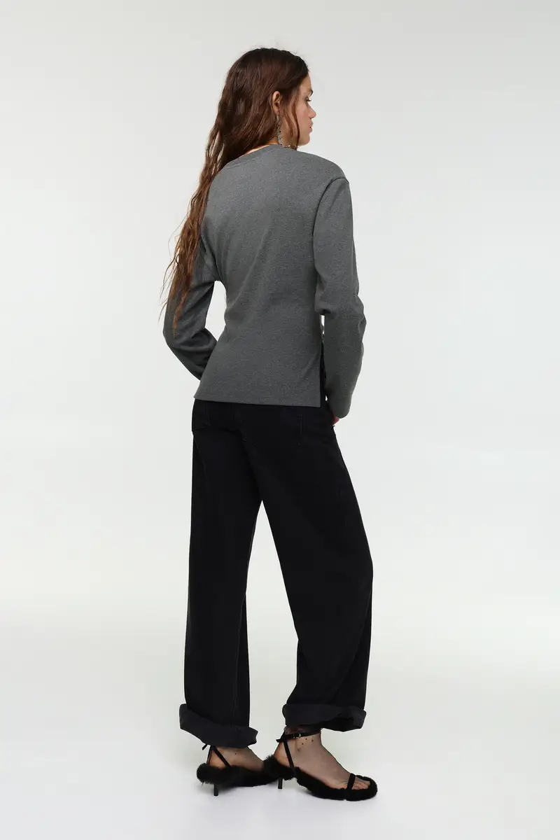 Maglietta A Maniche Lunghe Grigio vigoré miniatura 2