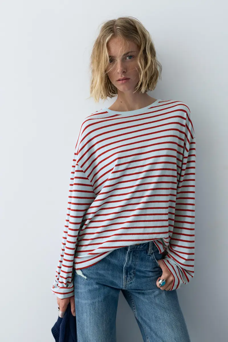 Maglietta A Righe A Maniche Lunghe miniatura 2