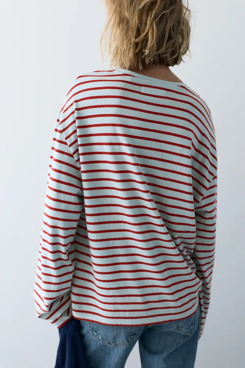 Maglietta A Righe A Maniche Lunghe miniatura 3