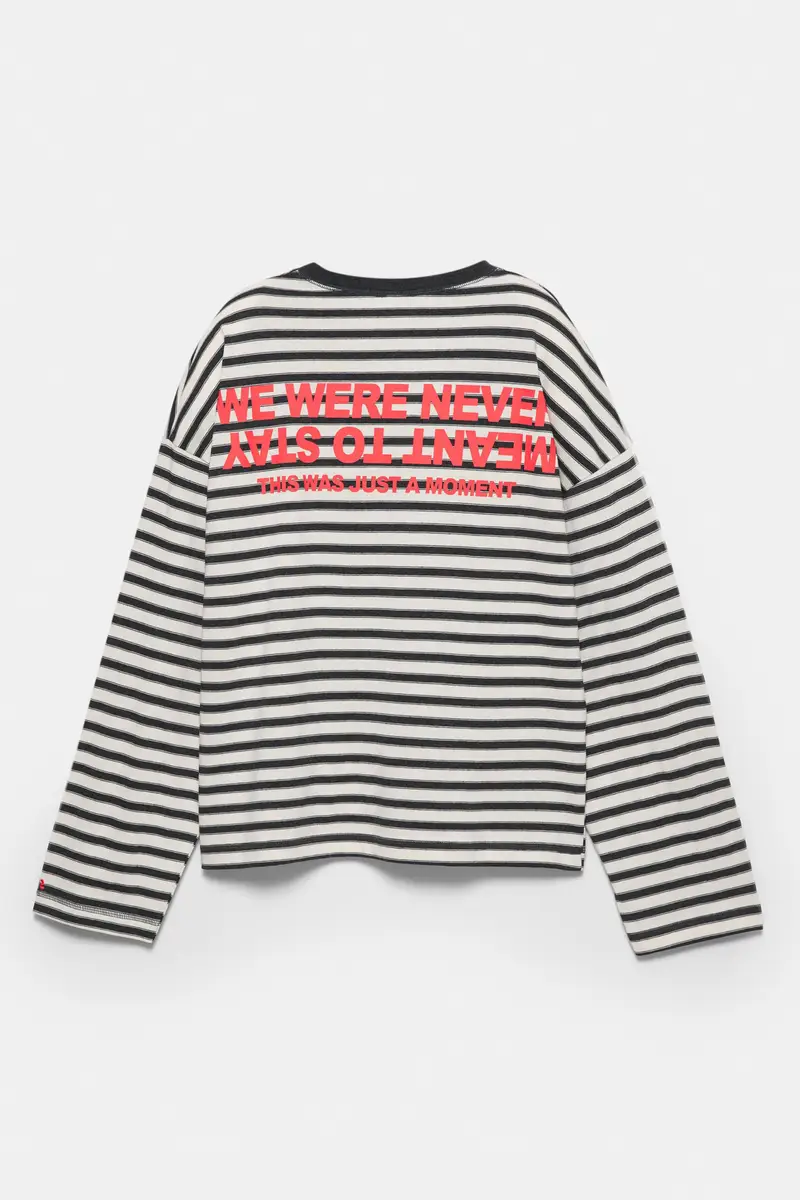 Maglietta A Righe Con Testo Ghiaccio miniatura 3