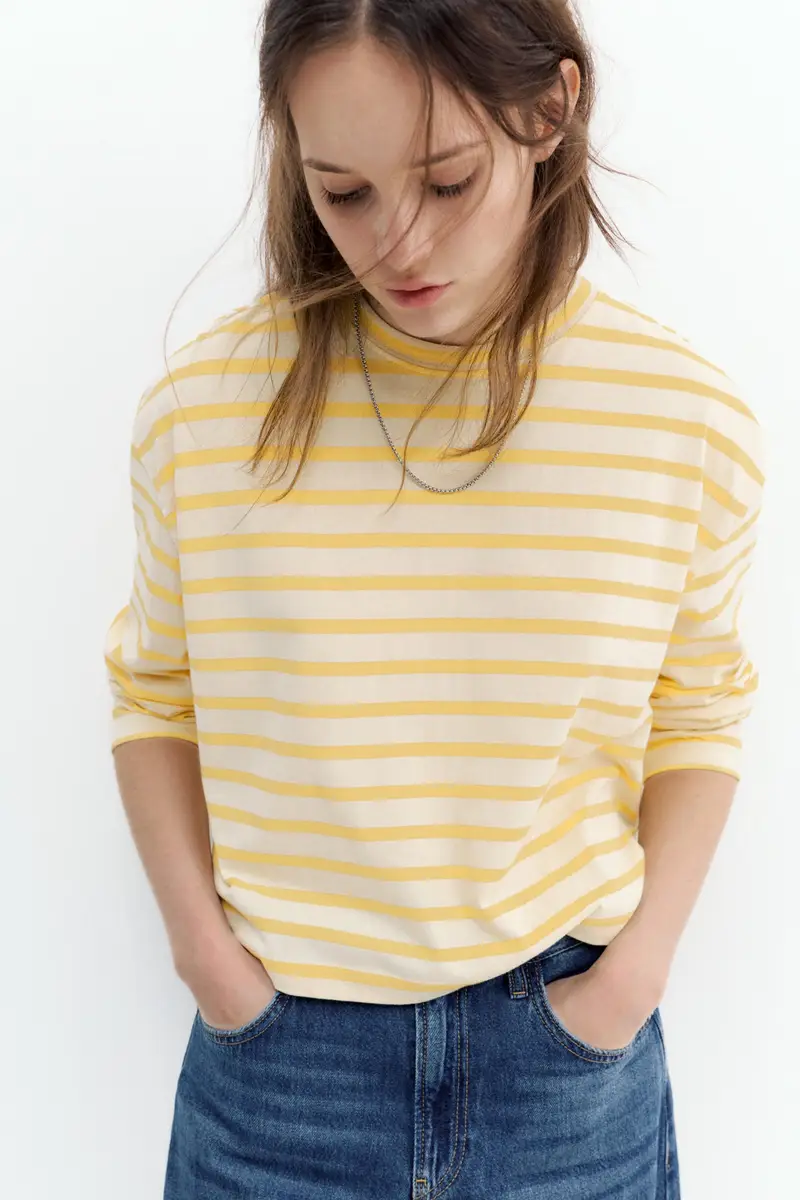 Maglietta A Righe Maniche Lunghe