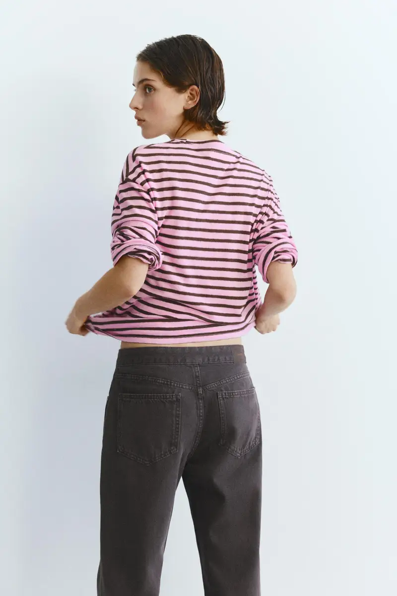 Maglietta A Righe Maniche Lunghe miniatura 2