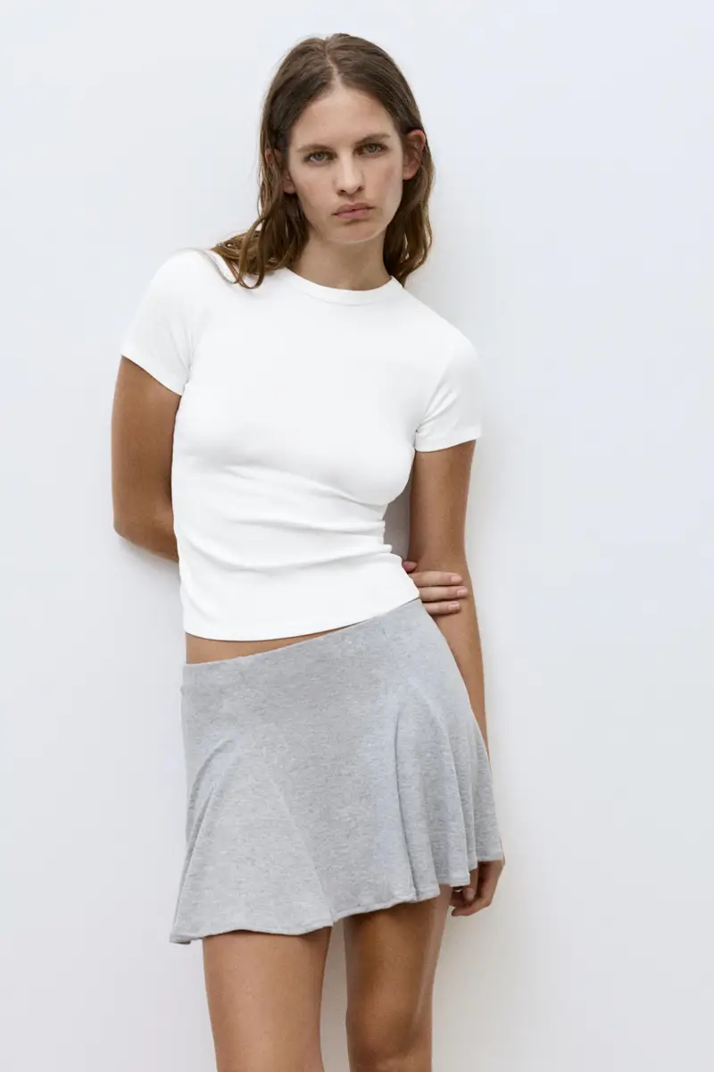 Maglietta Aderente A Maniche Corte Bianco