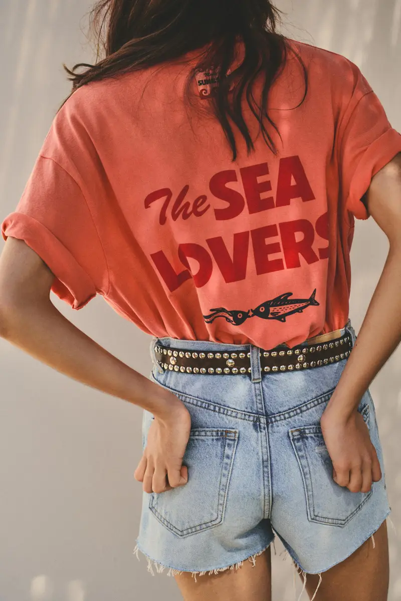 Maglietta Arancione Con Pesci