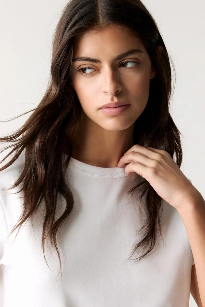 Maglietta Basic Maniche Corte Bianco miniatura 3