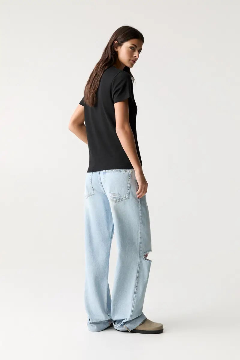 Maglietta Basic Maniche Corte Nero miniatura 3