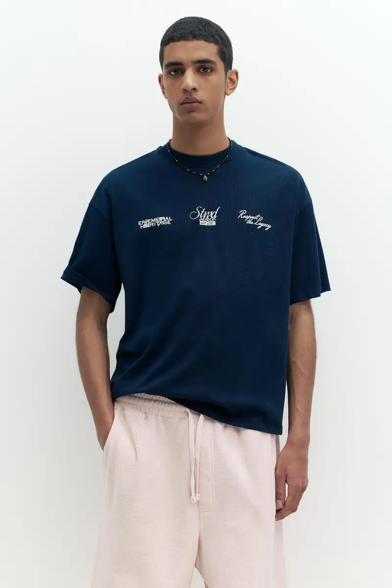 Maglietta Blu Grafica Stwd Blu marino