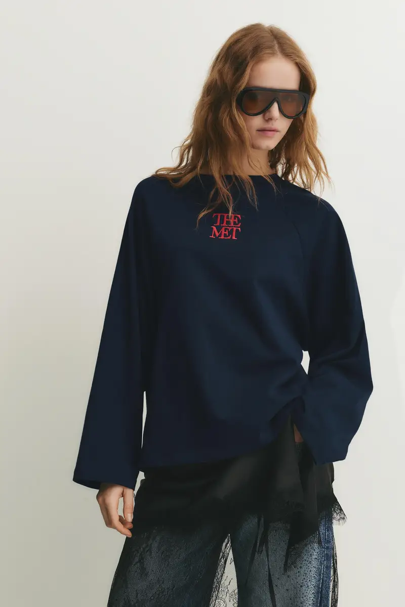 Maglietta Blu The Met Blu marino miniatura 2