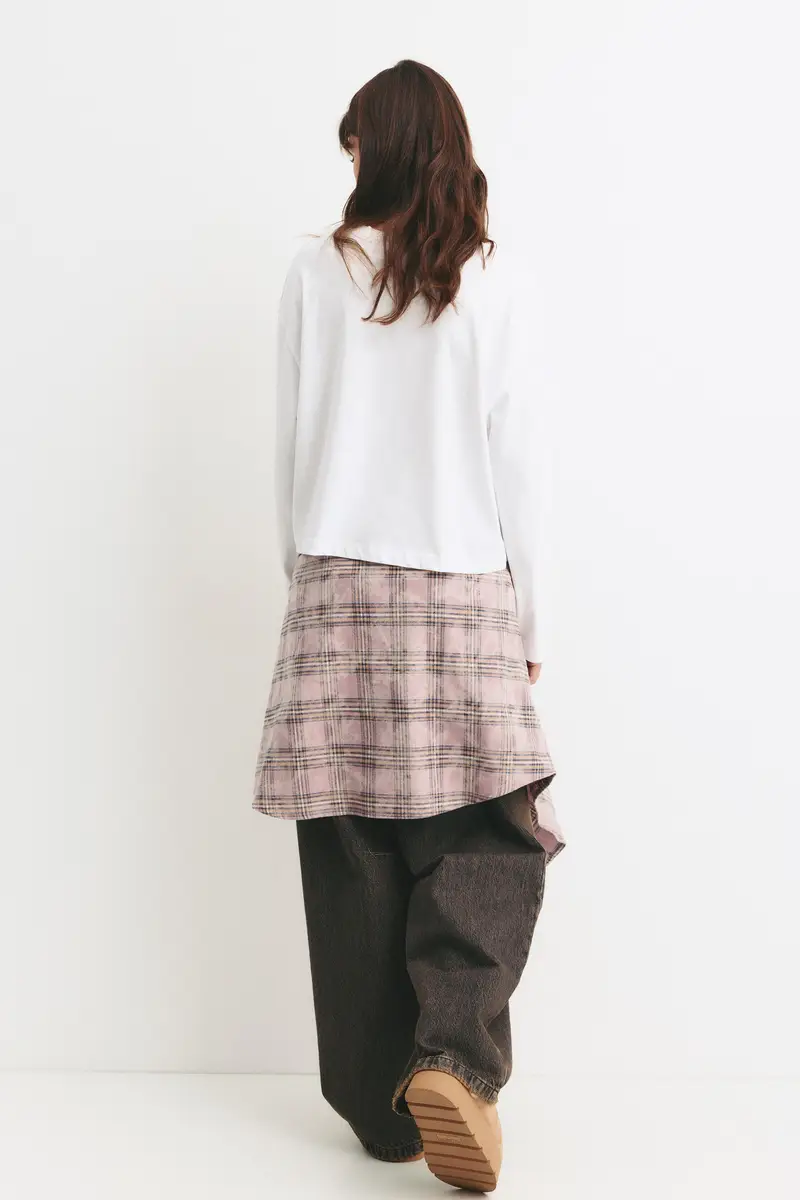 Maglietta Boxy Maniche Lunghe Bianco miniatura 2