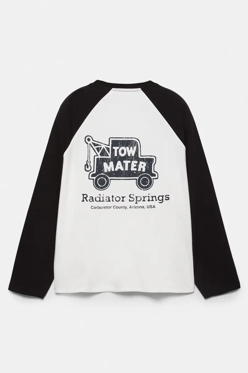 Maglietta Cars Manica Raglan Bianco rotto miniatura 2