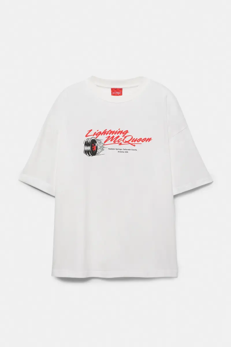 Maglietta Cars Saetta Mcqueen Bianco miniatura 2