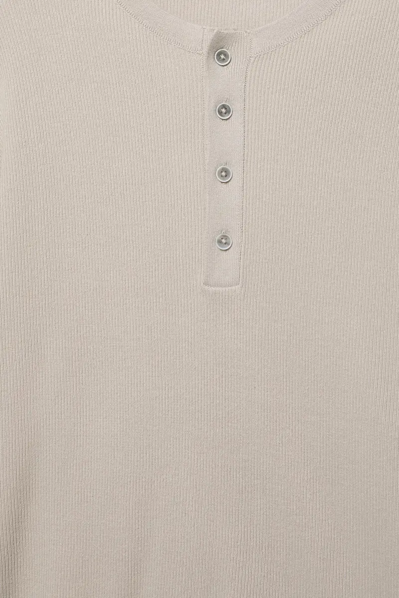 Maglietta Collo A Serafino Bottoni Sabbia miniatura 2