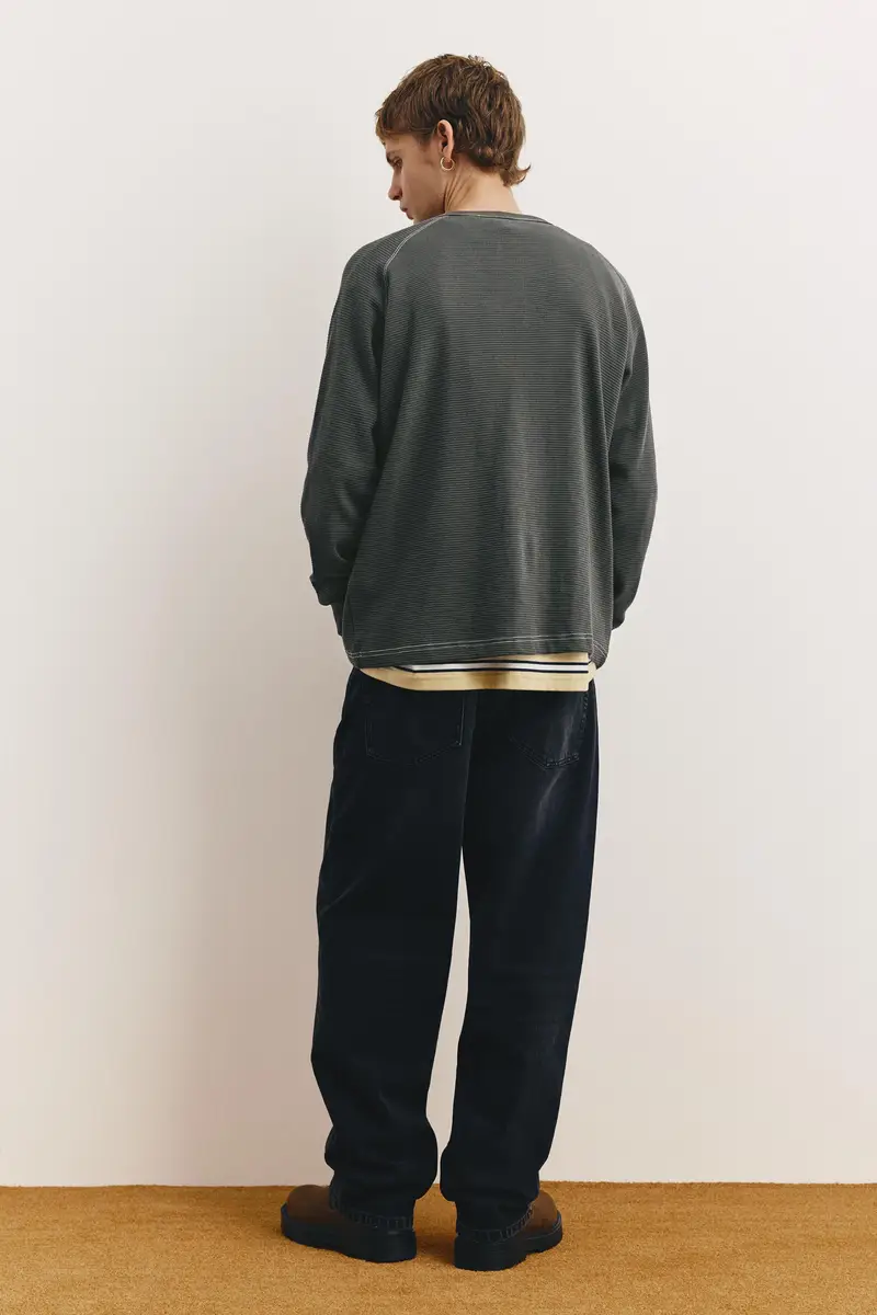 Maglietta Con Collo A Serafino Grigio antracite miniatura 2