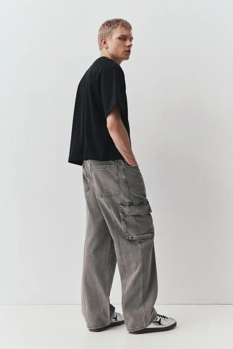 Maglietta Cropped Maniche Corte Nero miniatura 3