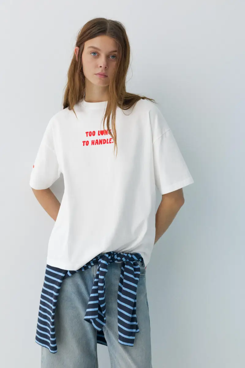 Maglietta Grafica Cane E Scritta Ghiaccio