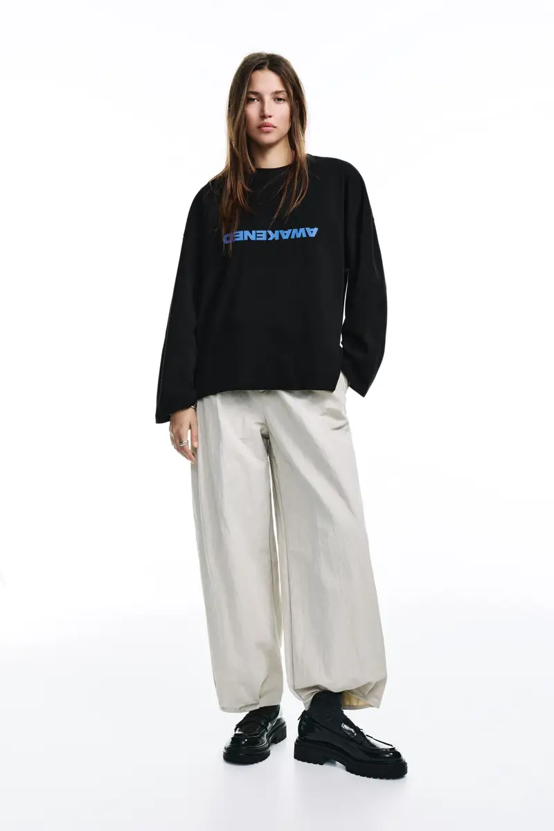 Maglietta Grafica Città Nero