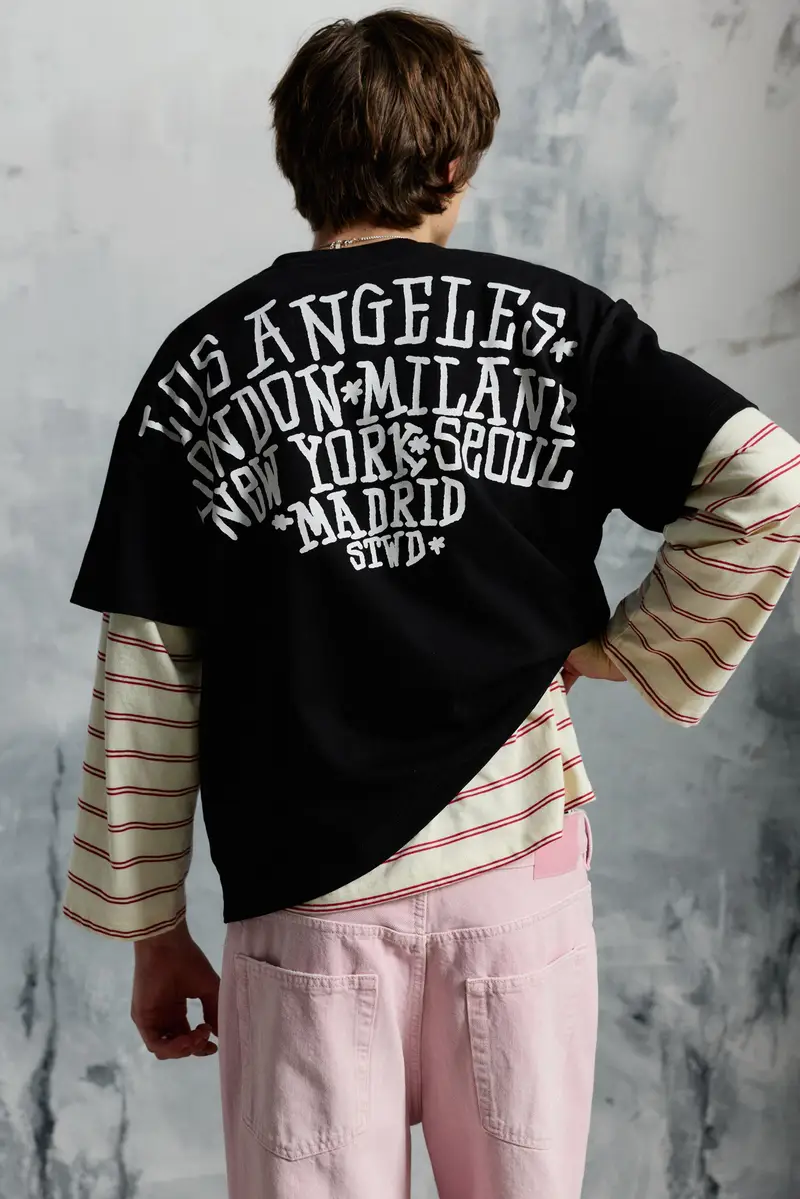 Maglietta Grafica Stwd Nero