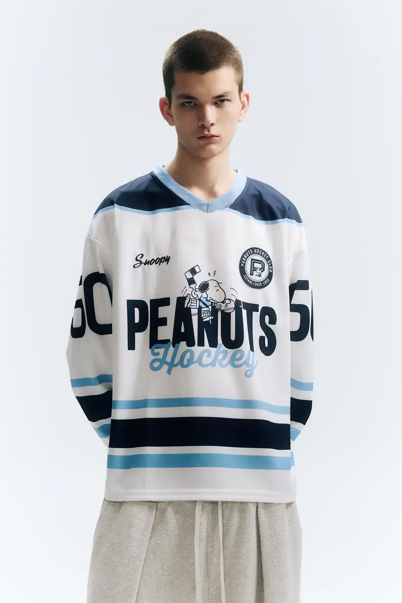 Maglietta Hockey Peanuts Bianco rotto miniatura 3