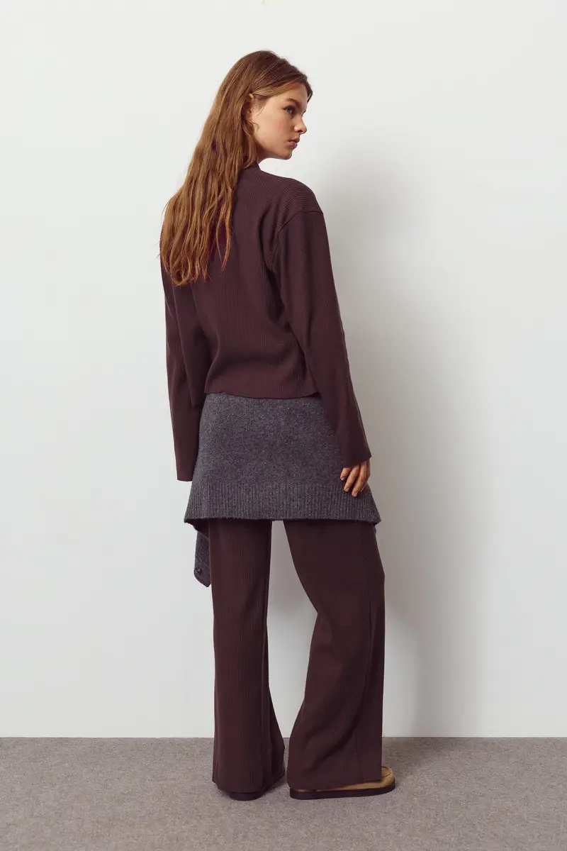 Maglietta In Maglia Soft Burgundy miniatura 2