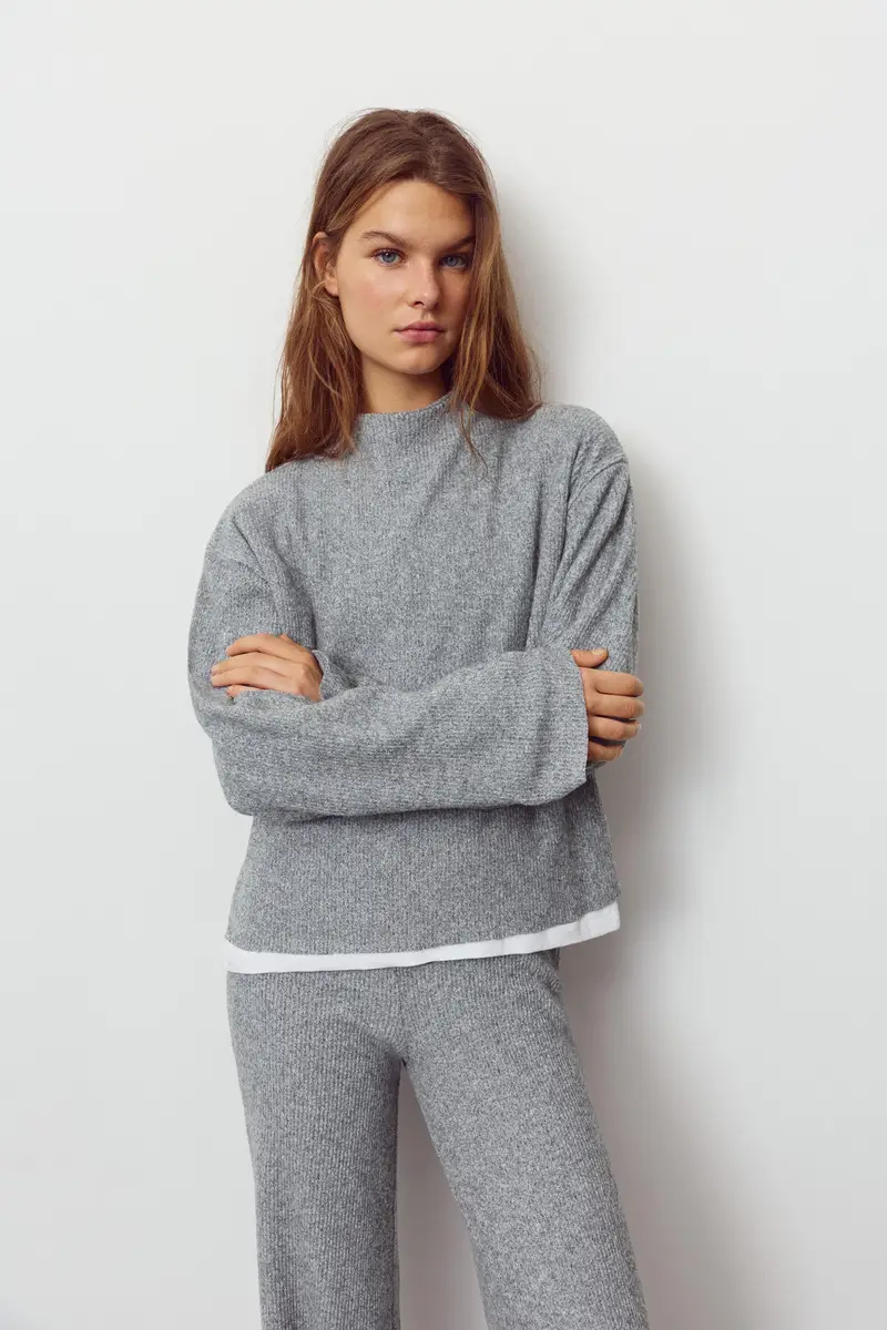 Maglietta In Maglia Soft Grigio