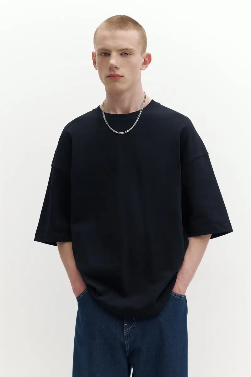 Maglietta Loose Fit Nero miniatura 2