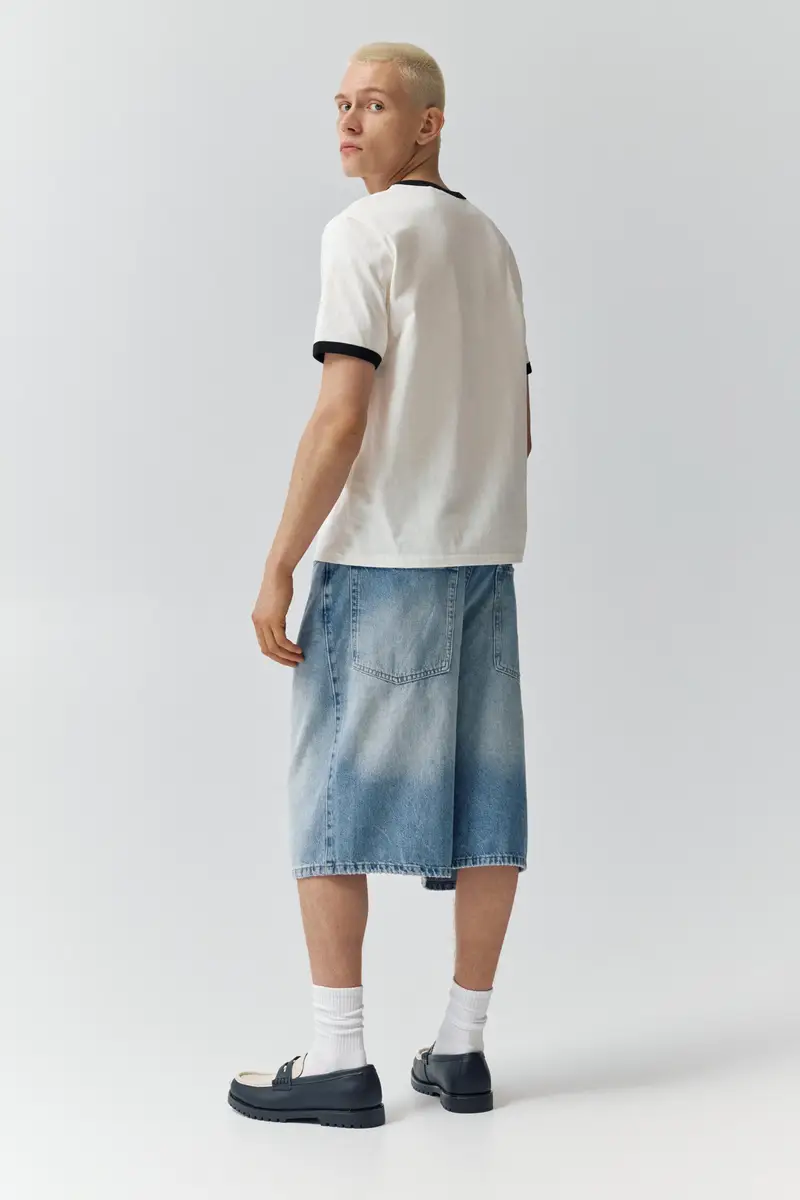 Maglietta Maniche Corte Grafica Coste Bianco rotto miniatura 3