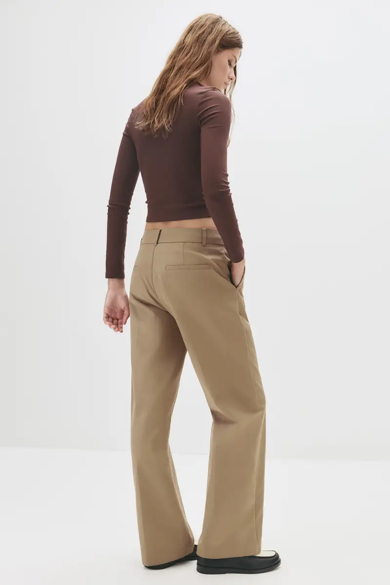 Pull&bear Maglietta Donna Maniche Lunghe Collo Rotondo Marrone miniatura 3