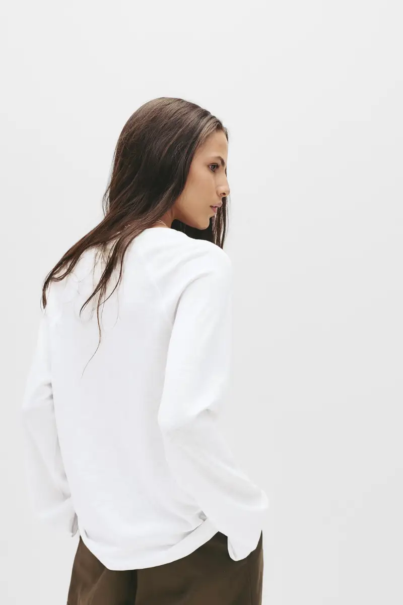 Maglietta Maniche Lunghe Raglan Bianco miniatura 2