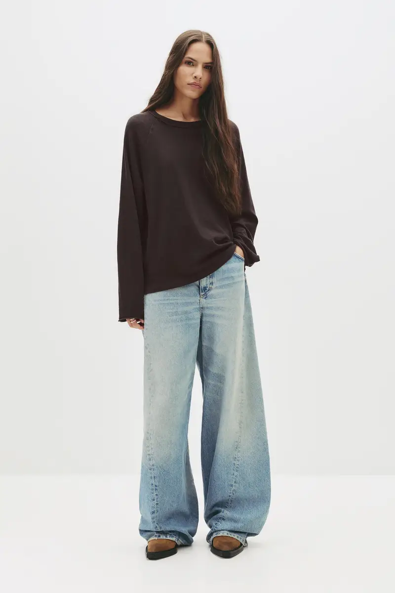 Maglietta Maniche Lunghe Raglan Grigio antracite