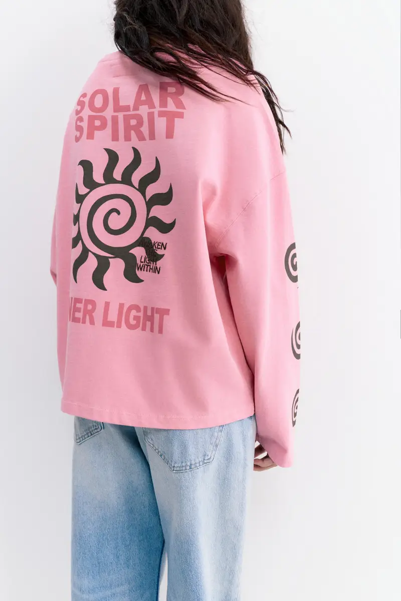 Maglietta Maniche Lunghe Sole Rosa