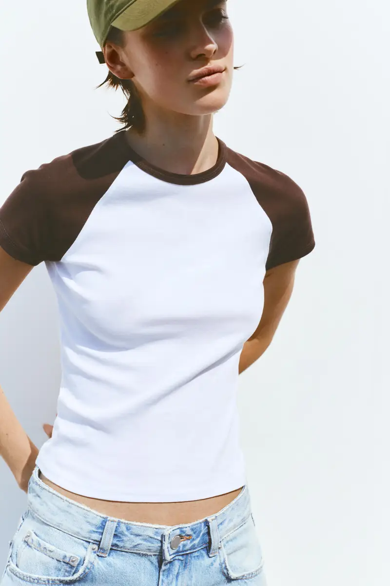 Maglietta Maniche Raglan Marrone