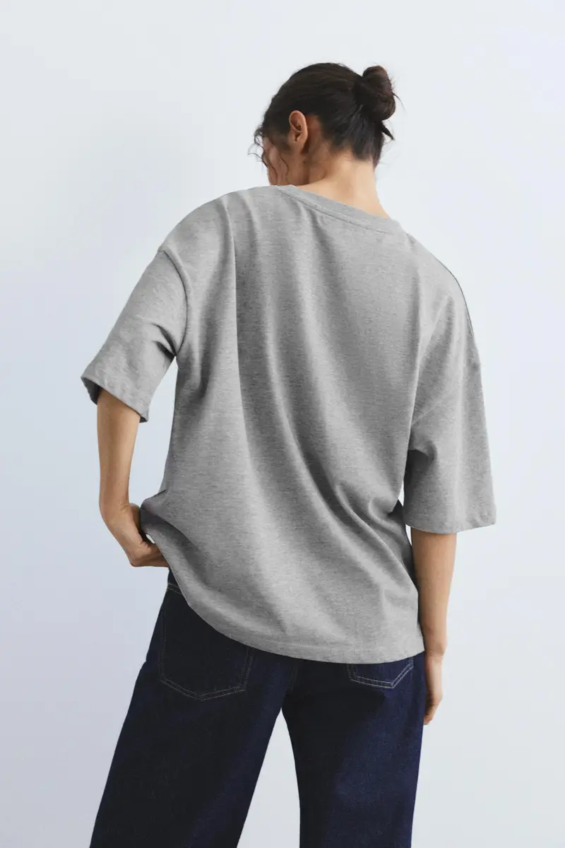 Maglietta Oversize A Maniche Corte Grigio vigoré miniatura 2