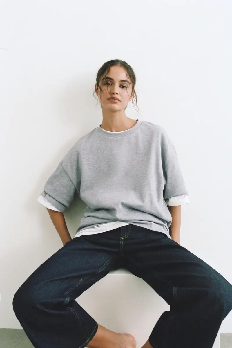 Maglietta Oversize A Maniche Corte Grigio vigoré