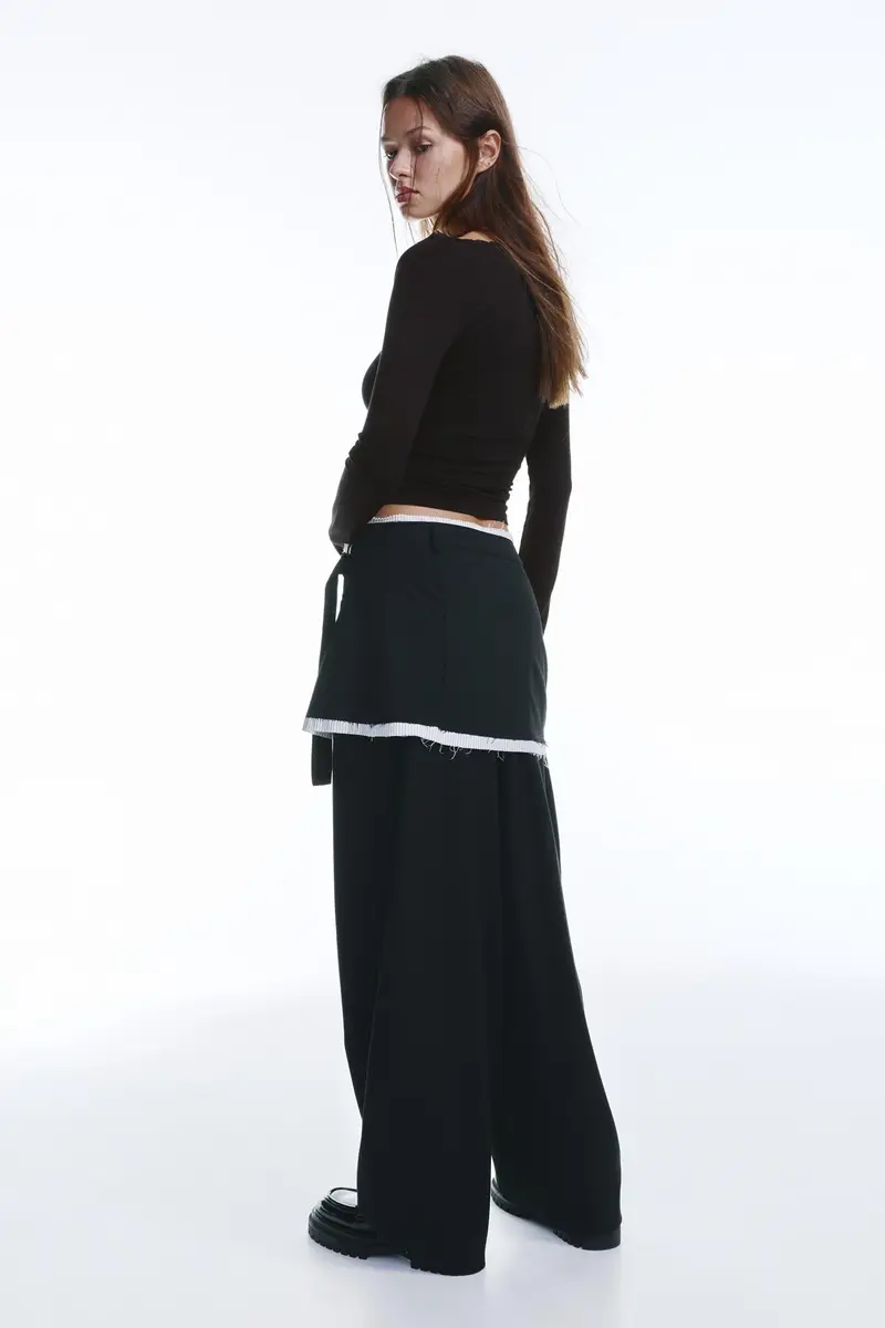 Maglietta Scollo Pizzo Nero miniatura 2