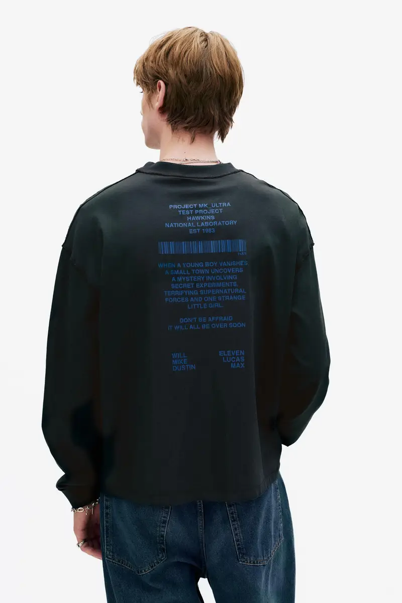 Maglietta Stranger Things Hnl Grigio oscuro miniatura 3