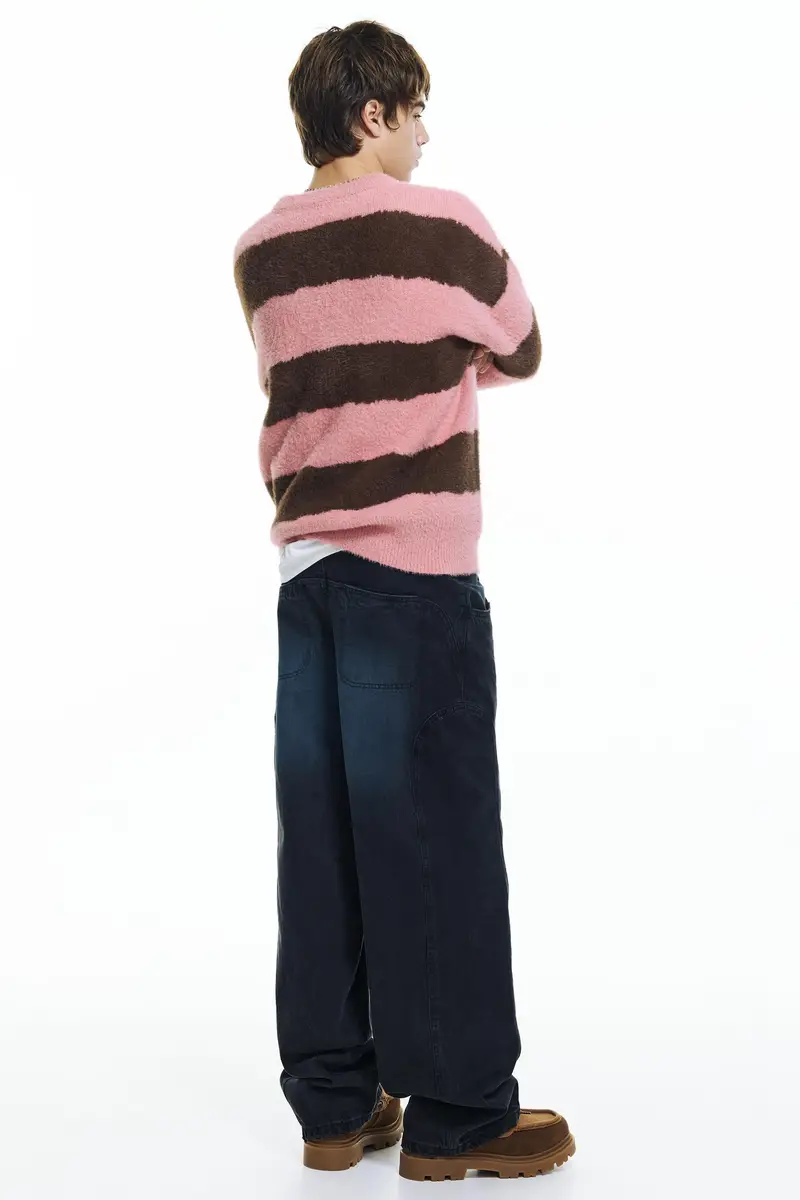 Maglione A Righe Rosa miniatura 3