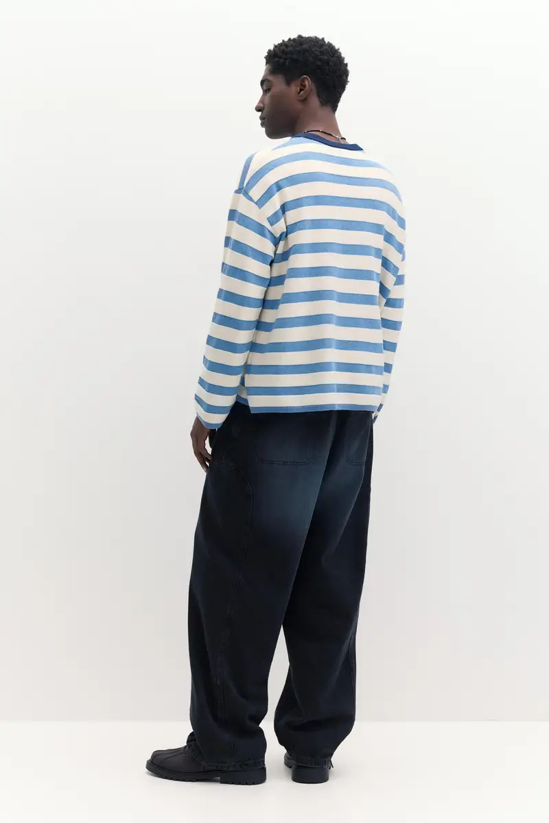 Maglione A Righe Stwd Azzurro miniatura 2