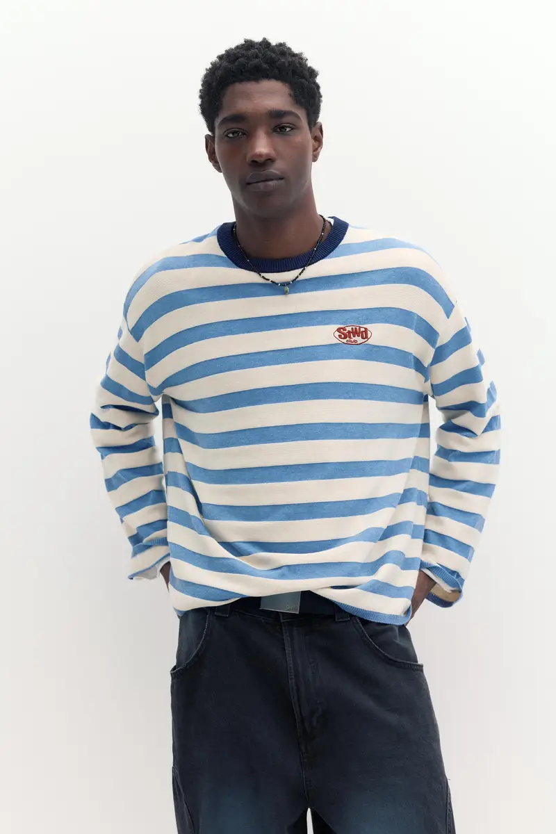 Maglione A Righe Stwd Azzurro