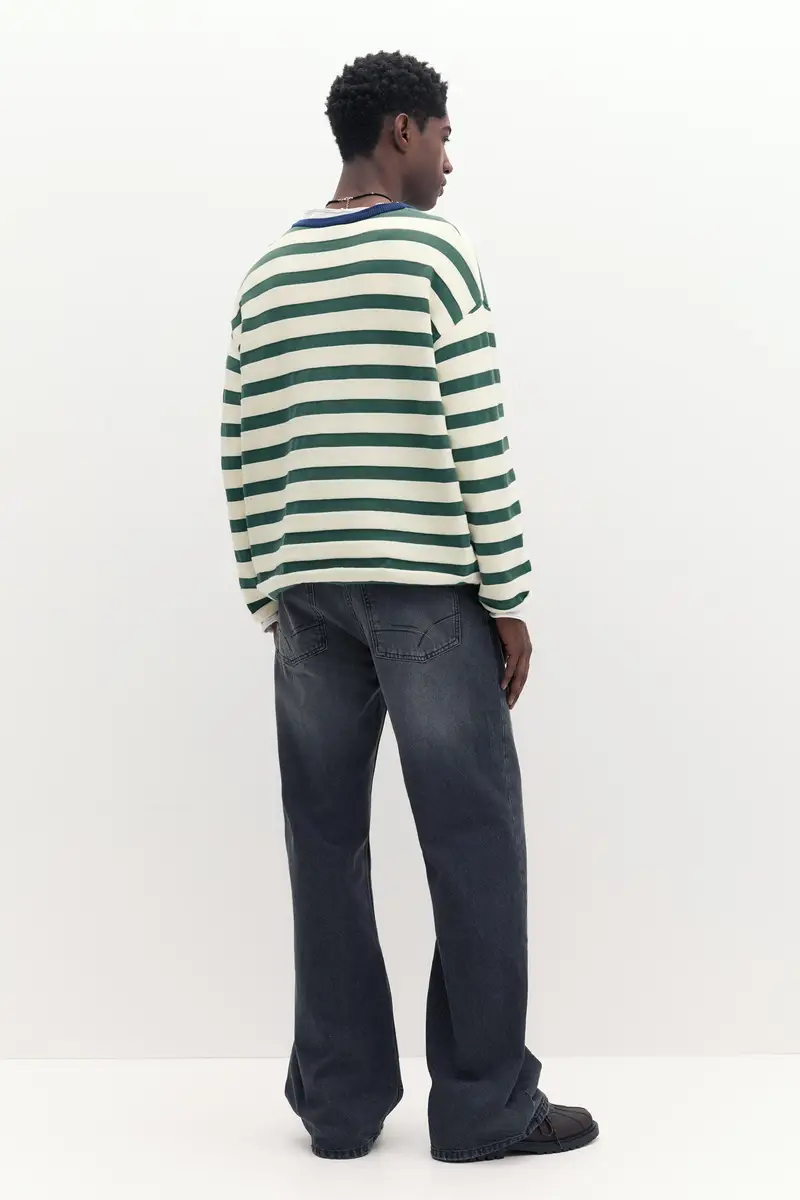 Maglione A Righe Stwd Verde miniatura 2