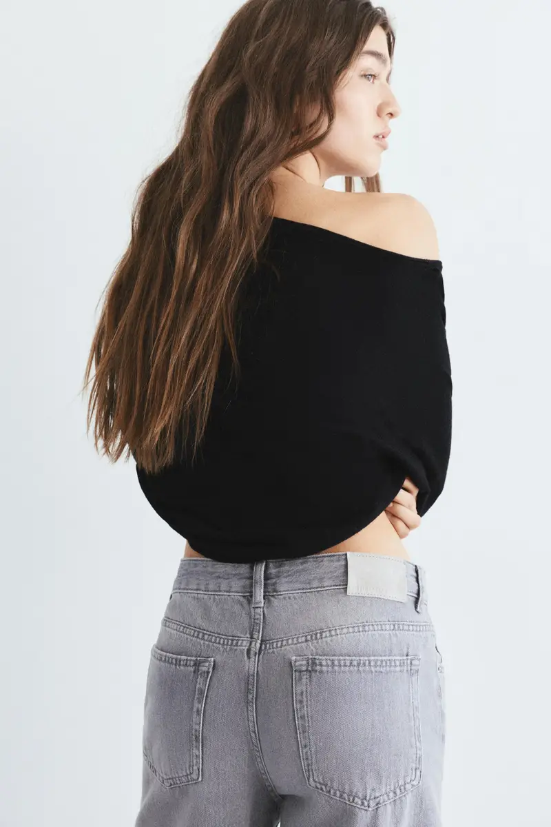 Maglione Asimmetrico Nero miniatura 2