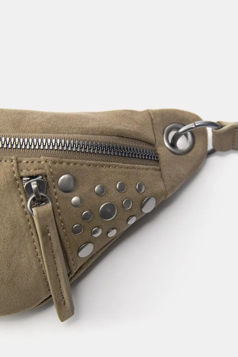 Marsupio Borchie Beige miniatura 3