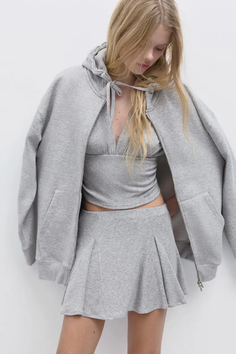 Minigonna A Balze Grigio vigoré