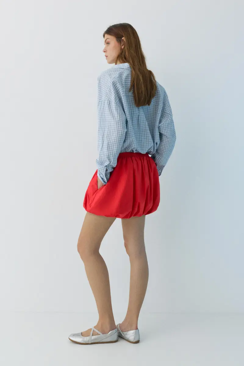 Minigonna A Palloncino Rossa Rosso miniatura 3