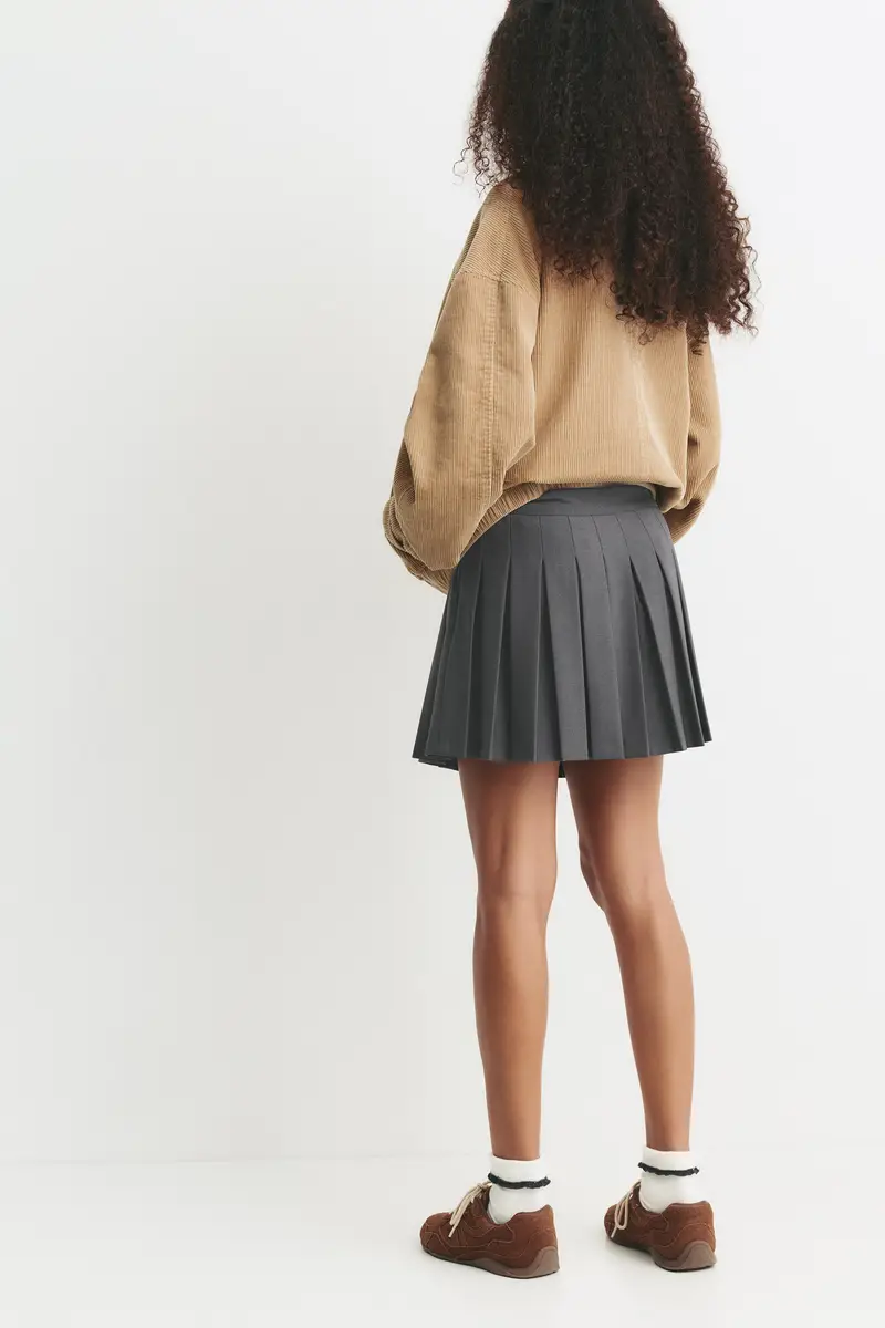 Minigonna A Pieghe Grigio vigoré miniatura 2