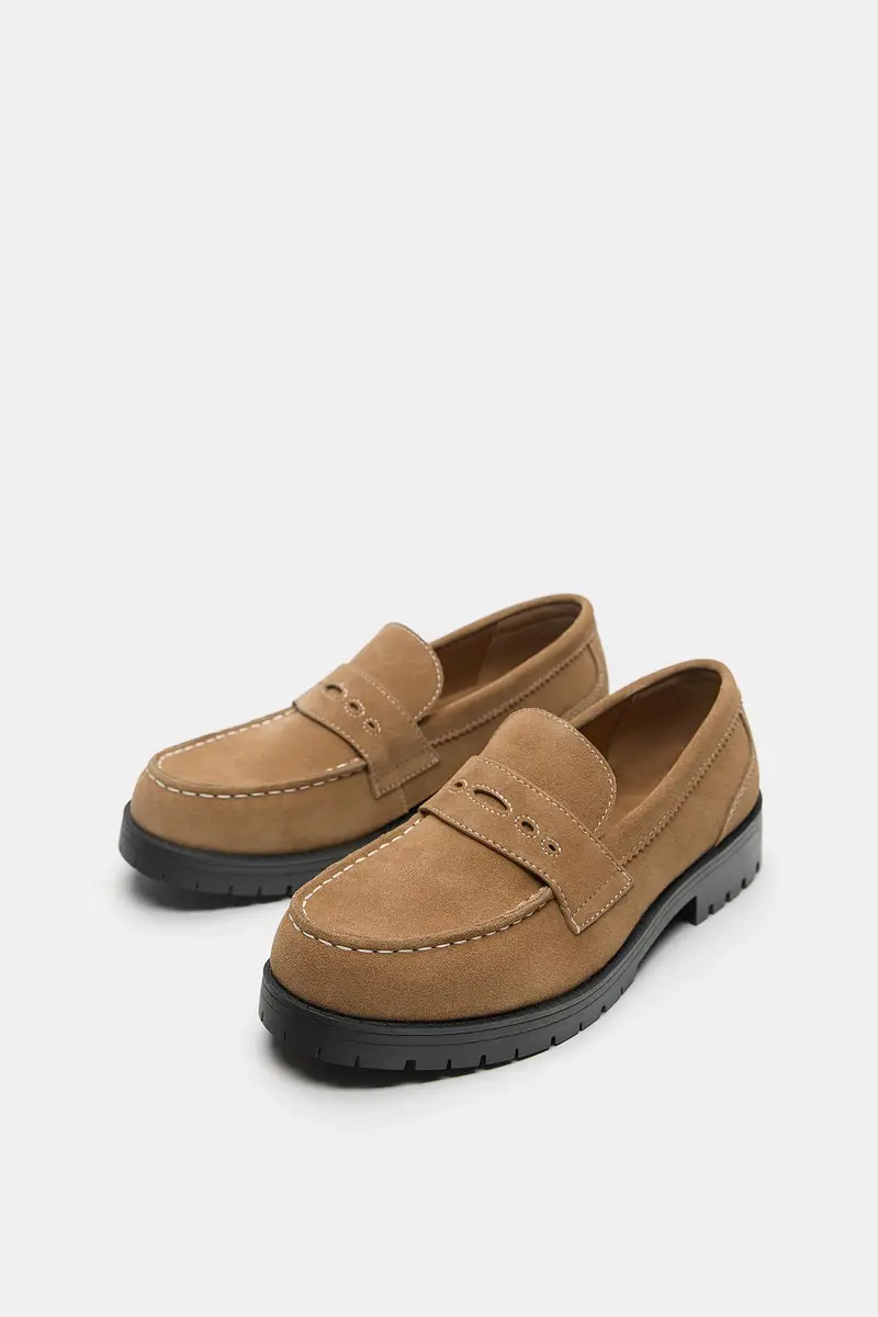 Mocassini In Pelle Marrone miniatura 2