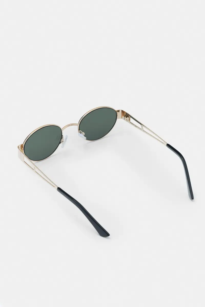 Occhiali Da Sole Ovali Metallizzati Oro miniatura 3