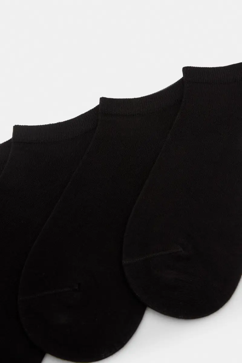 Pacco 4 Calzini Bassi Nero miniatura 2