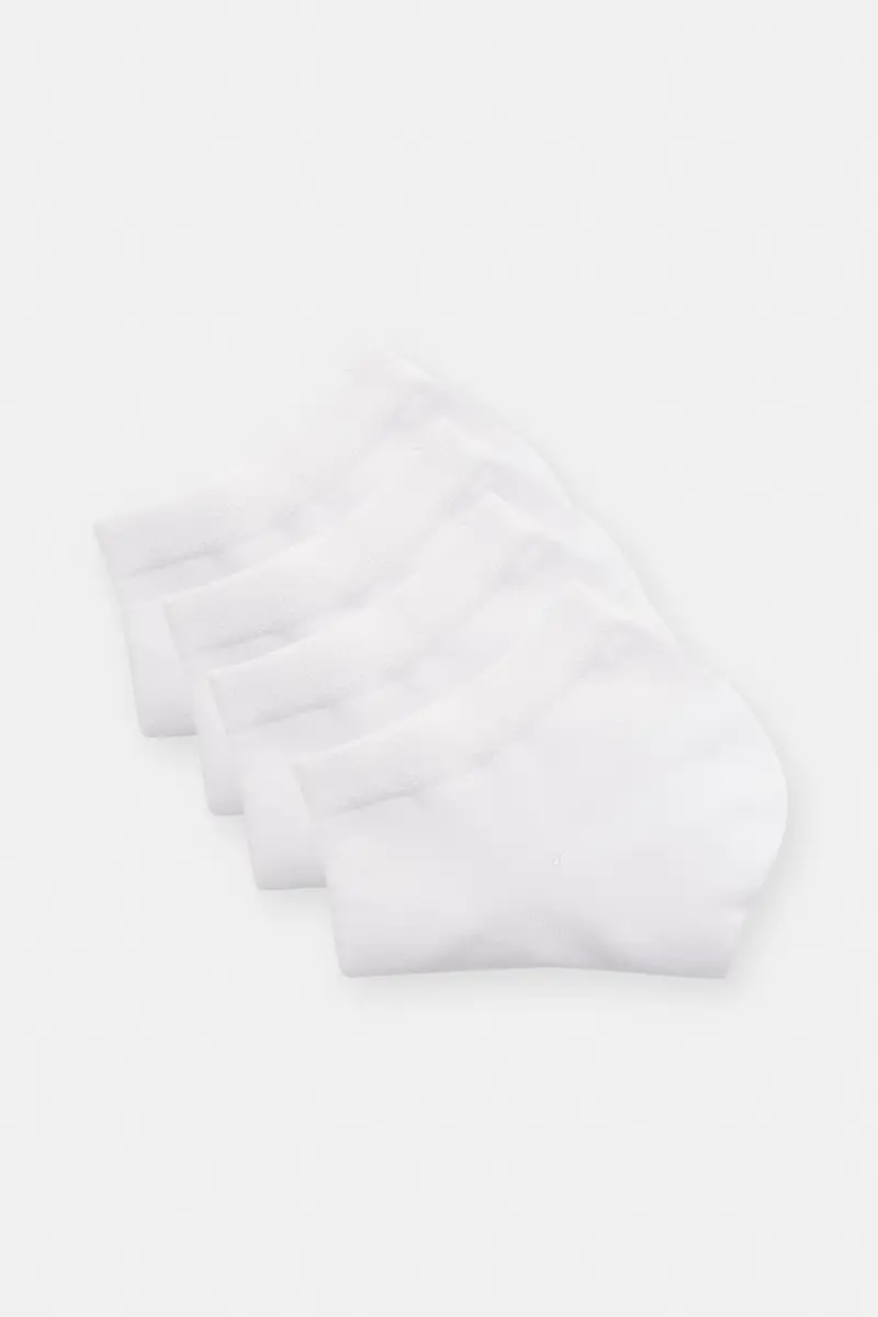 Pacco 4 Paia Calzini Corti Bianchi Bianco miniatura 3