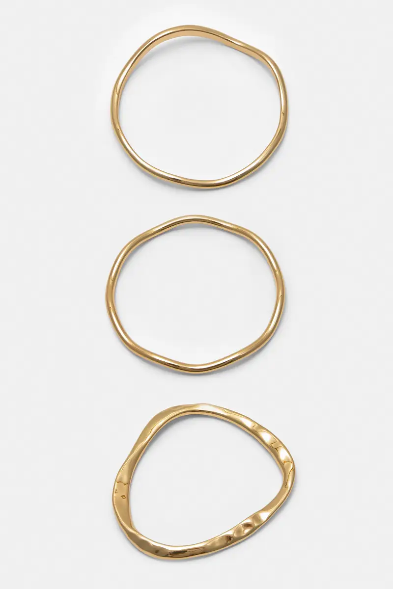 Pack 3 Braccialetti Irregolari Oro