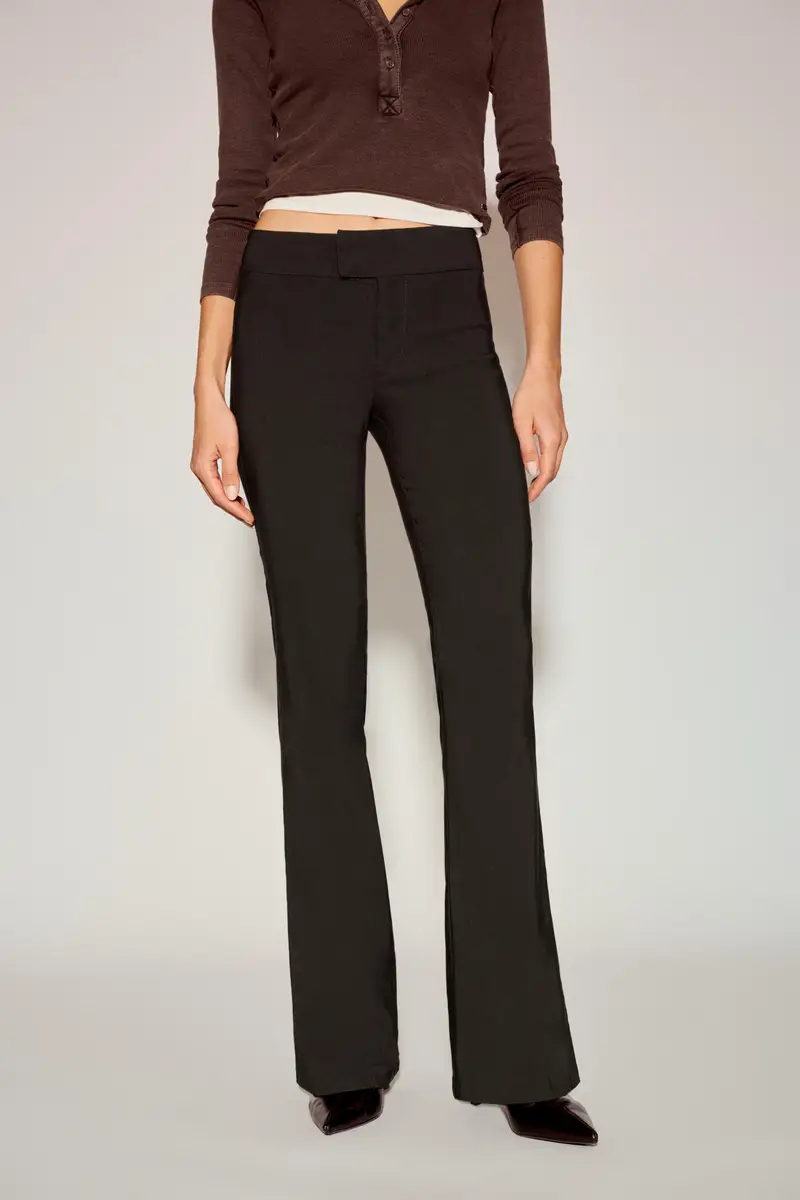 Pantaloni A Campana A Vita Media Marrone miniatura 2